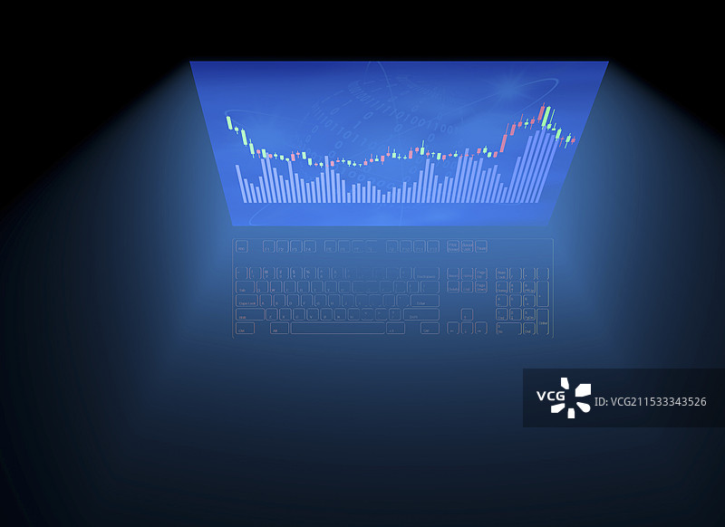 个人电脑和股票价格图片素材