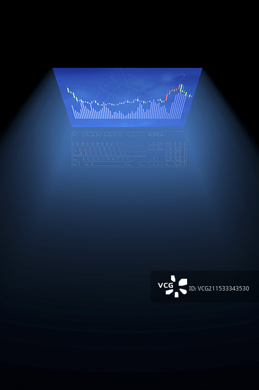 个人电脑与股票价格图片素材