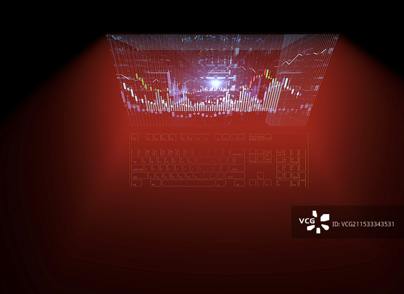 个人电脑与股票价格图片素材