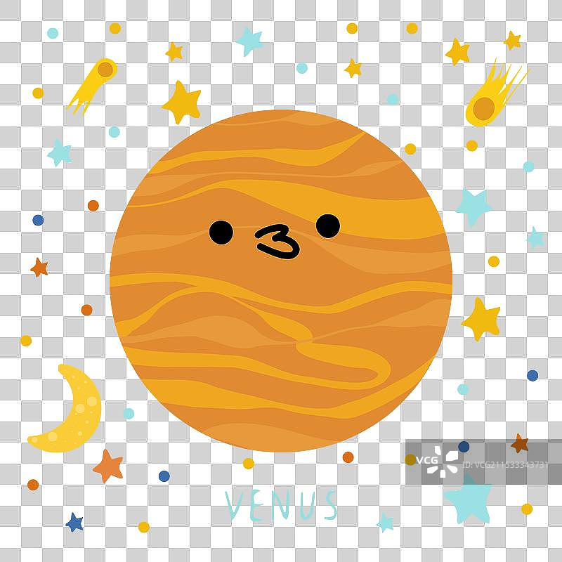 适合儿童的行星太阳系：金星与图片素材