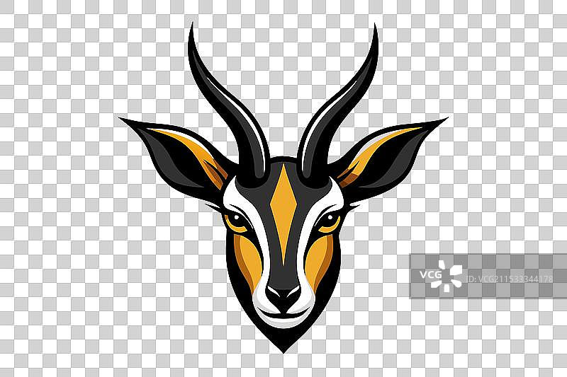 清晰轮廓的羚羊头部彩色图像图片素材