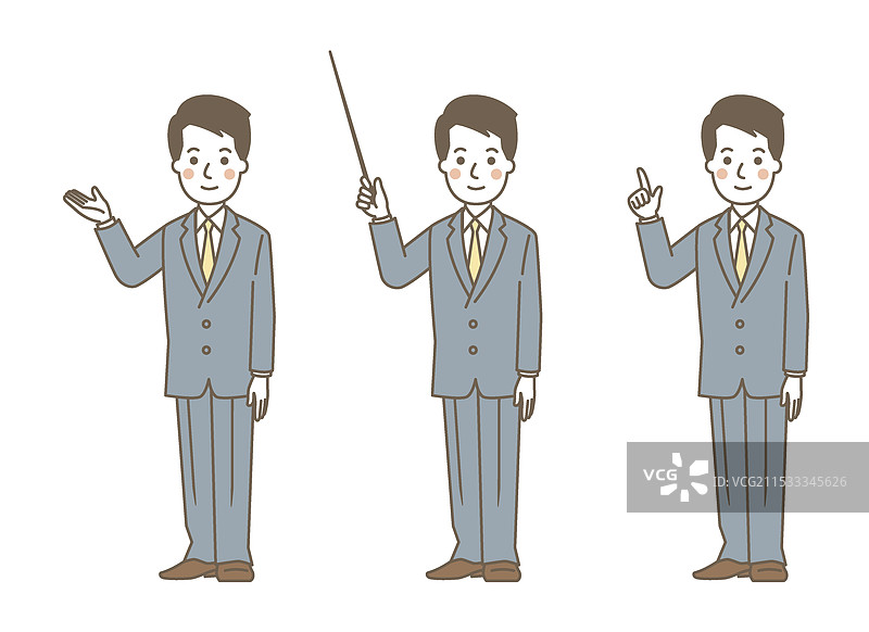 男性三种指导模式图片素材
