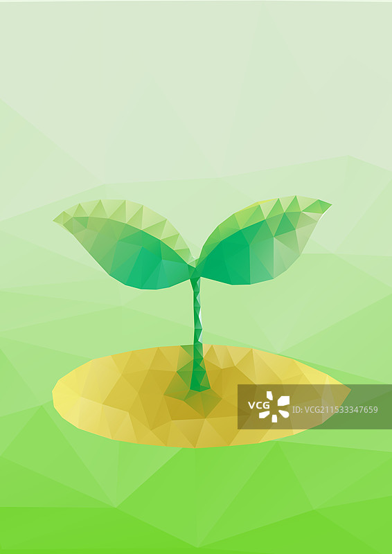 生态图像 双叶 多边形风格图片素材