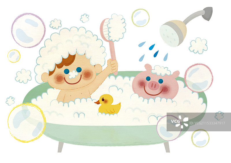 洗澡时间图片素材