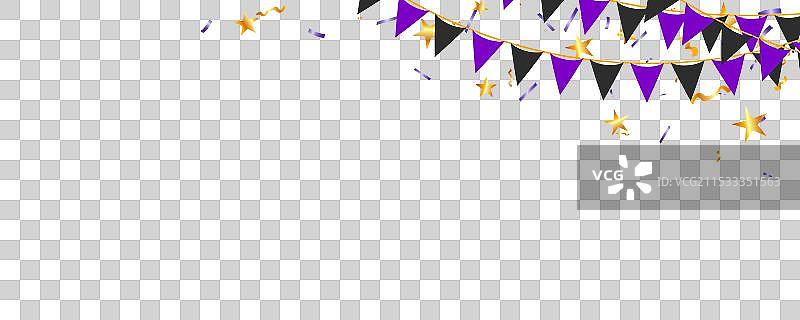 万圣节庆祝元素纸质旗帜串饰图片素材