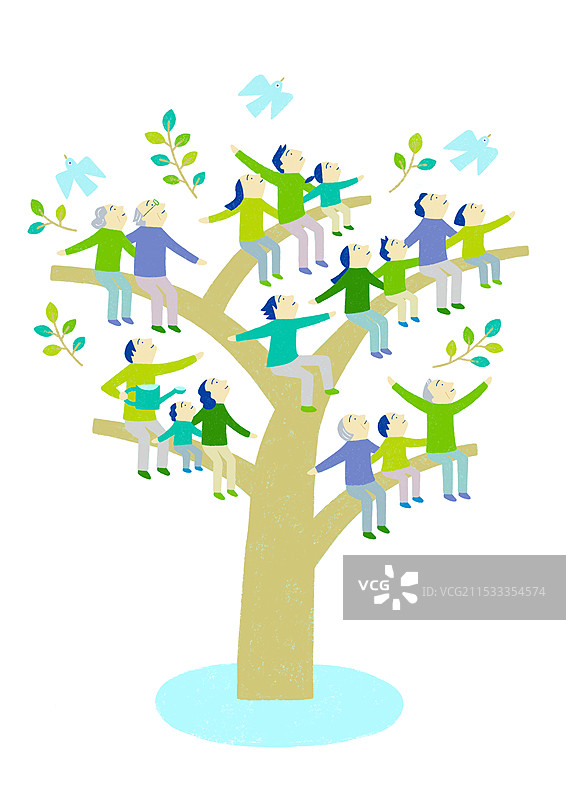 每个人都仰望希望之树图片素材