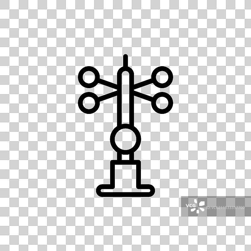 风速计线条图标，背景为白色图片素材