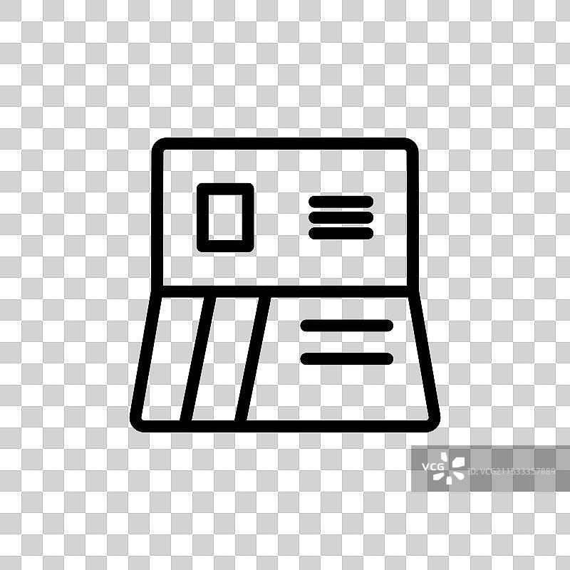 银行存折线条图标，背景为白色图片素材