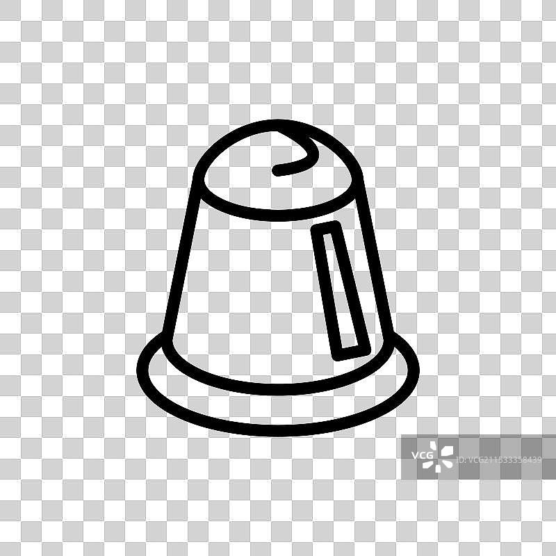 咖啡胶囊线条图标，背景为白色图片素材