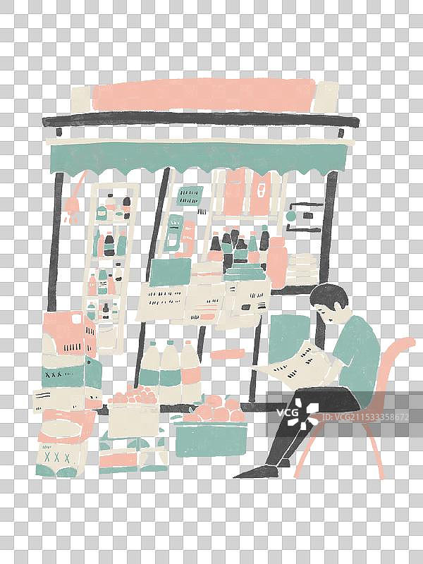 夏日杂货铺图片素材