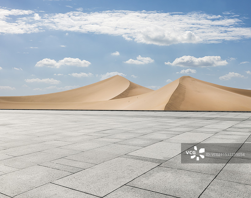 砖地和沙漠沙丘背景图片素材