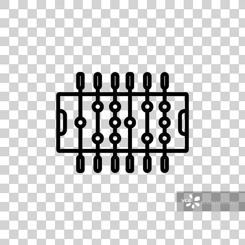 桌上足球线条图标，背景为白色图片素材