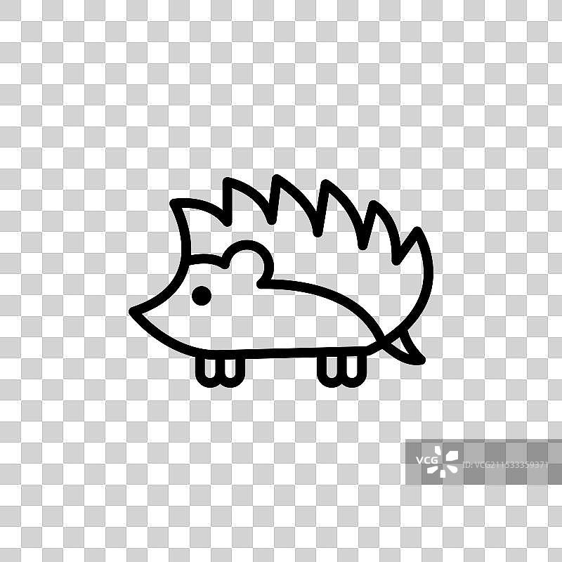 刺猬线条图标，背景为白色图片素材