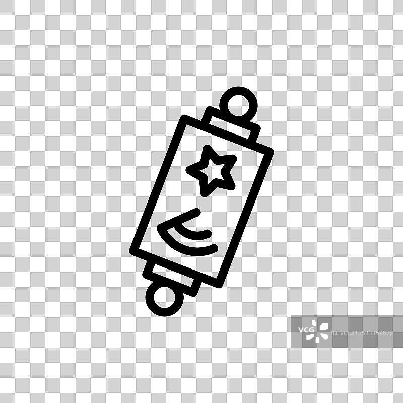 梅祖扎线条图标，独立于白色背景图片素材