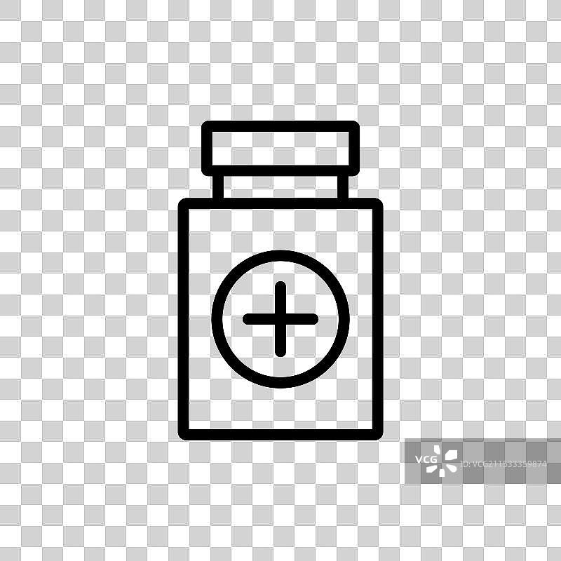 白色背景上的药瓶线条图标图片素材
