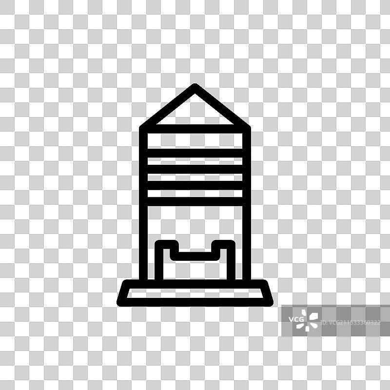 筒仓线条图标，独立于白色背景图片素材
