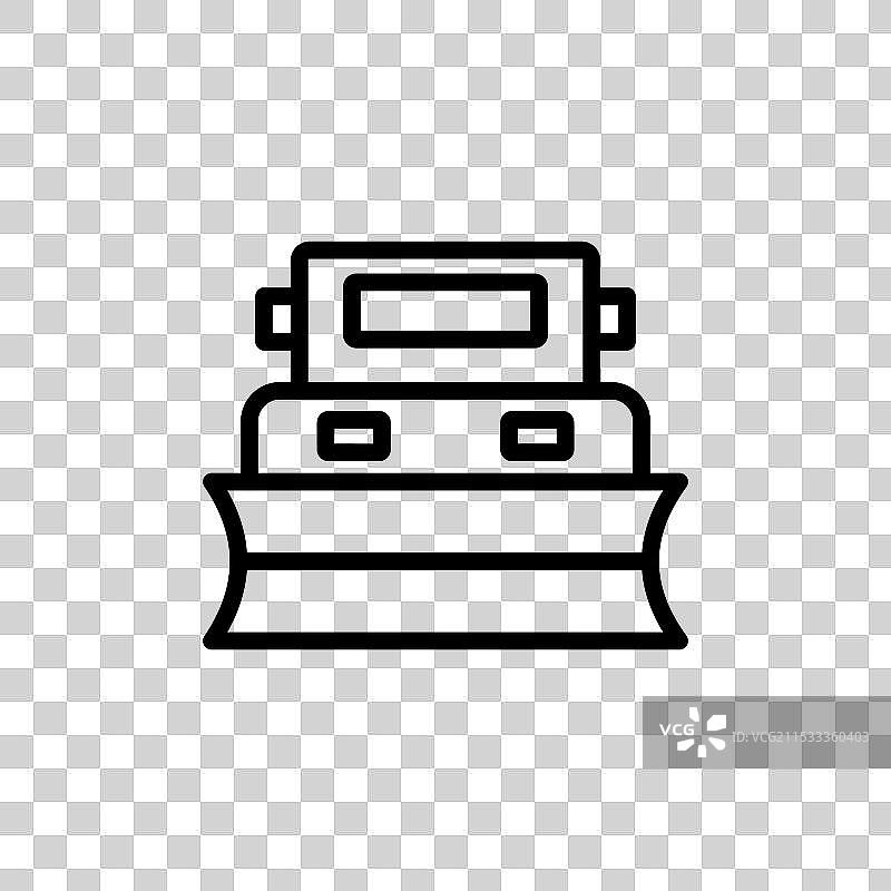 白色背景上的雪犁线条图标图片素材