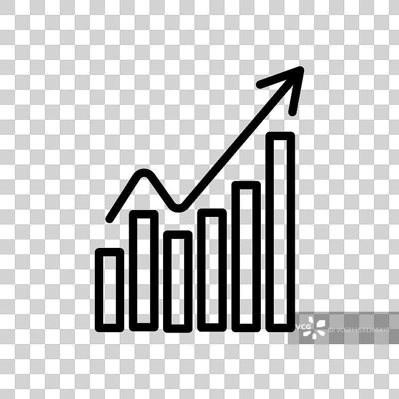 滞涨线条图标，背景为白色图片素材