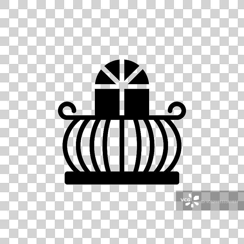 阳台线条图标，背景为白色图片素材