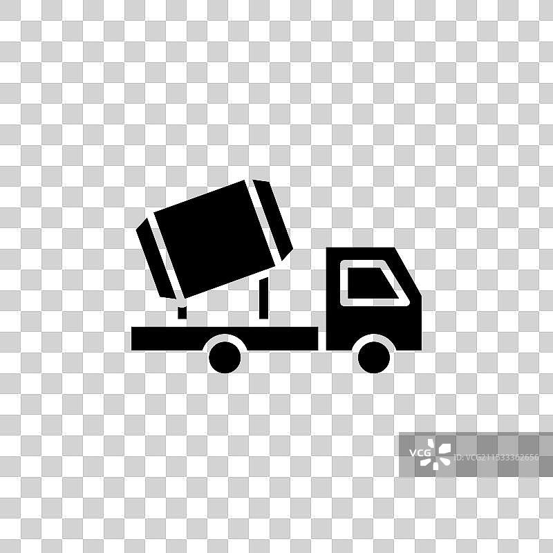 水泥车线条图标，背景为白色图片素材