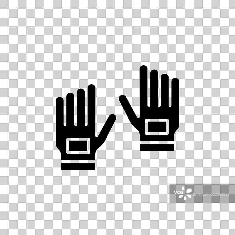 健身手套线条图标，背景为白色图片素材