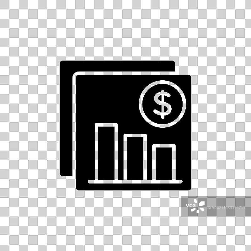 白色背景上的收入报表线条图标图片素材