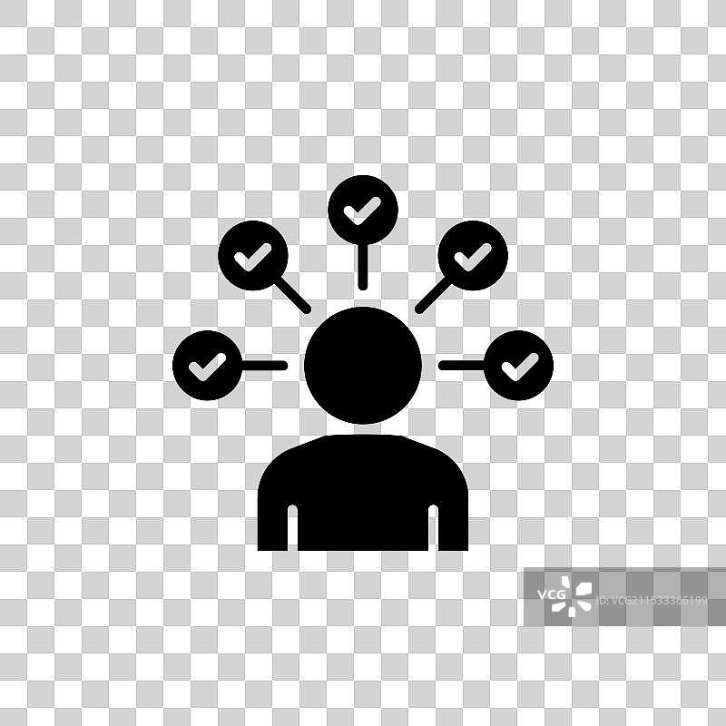 多任务线条图标，背景为白色图片素材