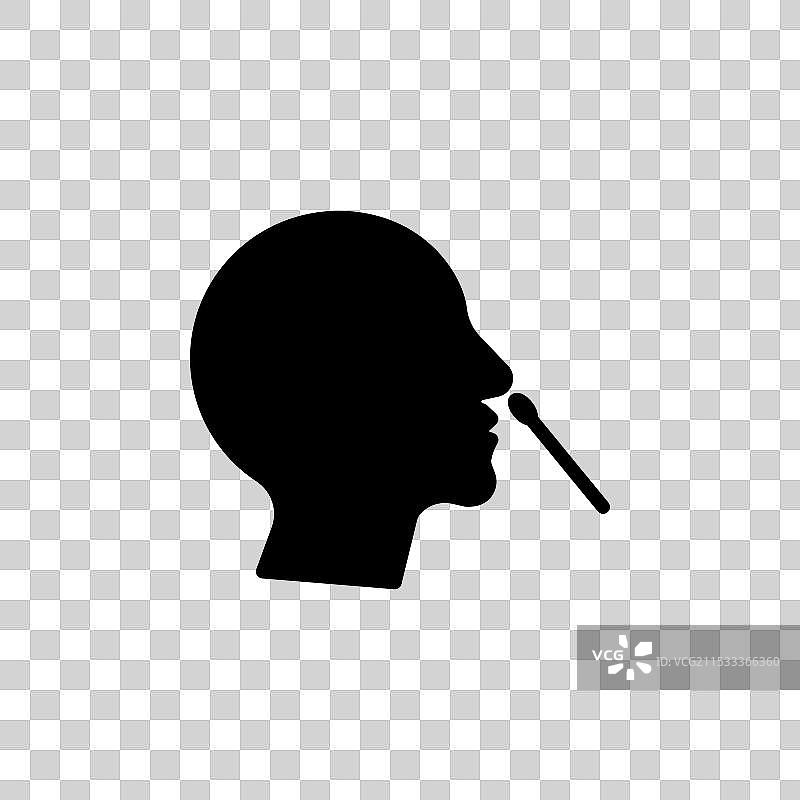鼻拭子线条图标，背景为白色图片素材