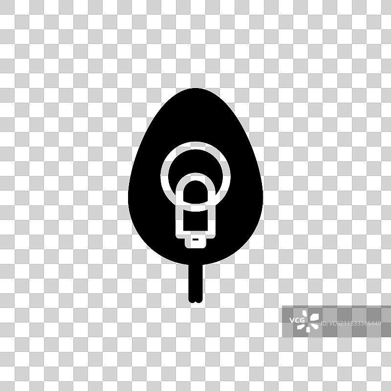 氧气面罩线条图标，背景为白色图片素材