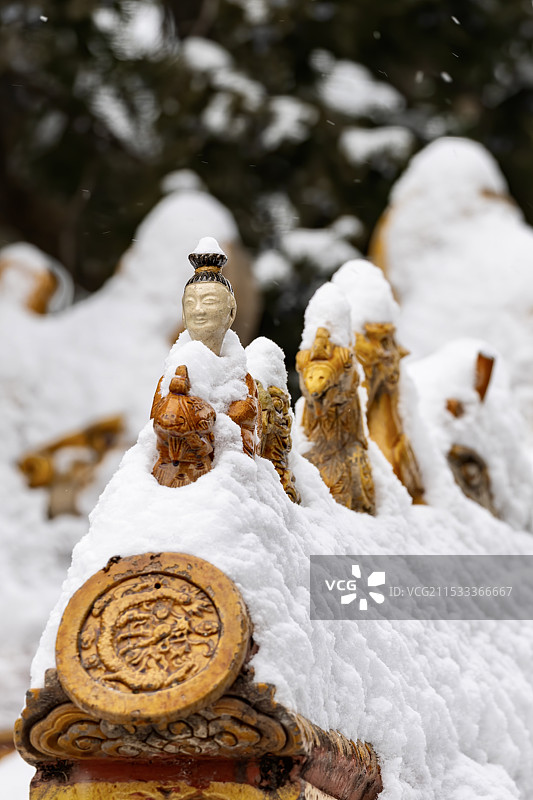 故宫雪中房檐图片素材