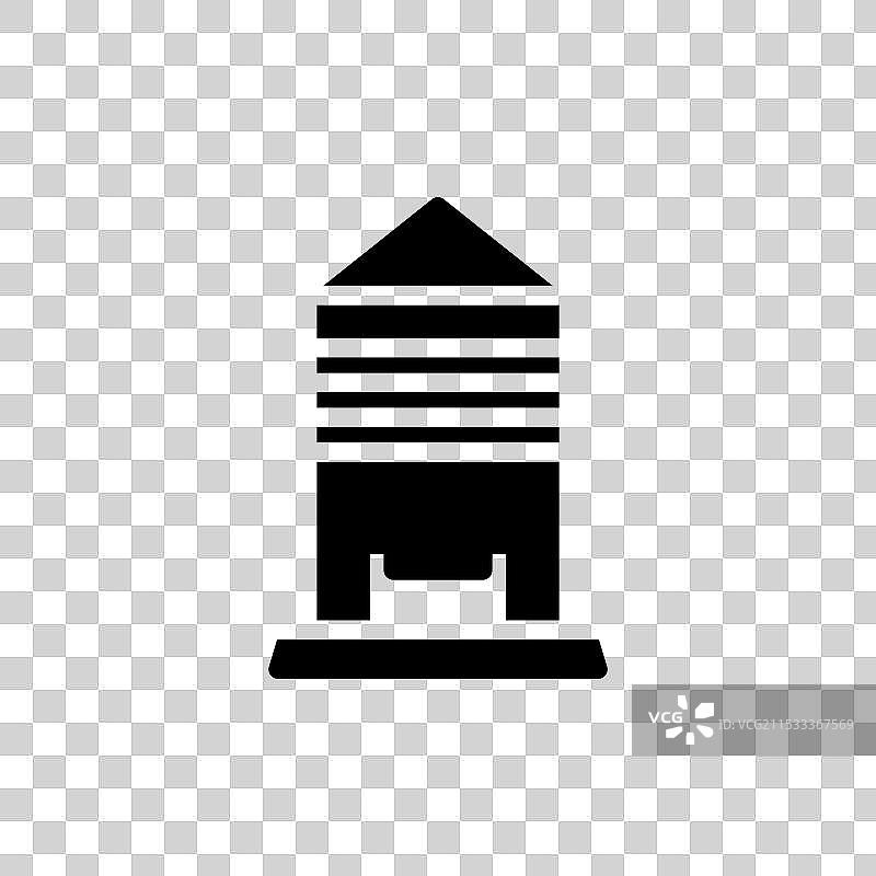 筒仓线条图标，独立于白色背景图片素材