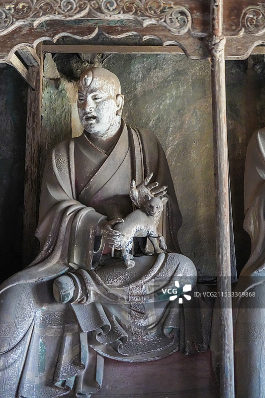 山西平遥双林寺 罗汉彩塑塑像 世界文化遗产图片素材