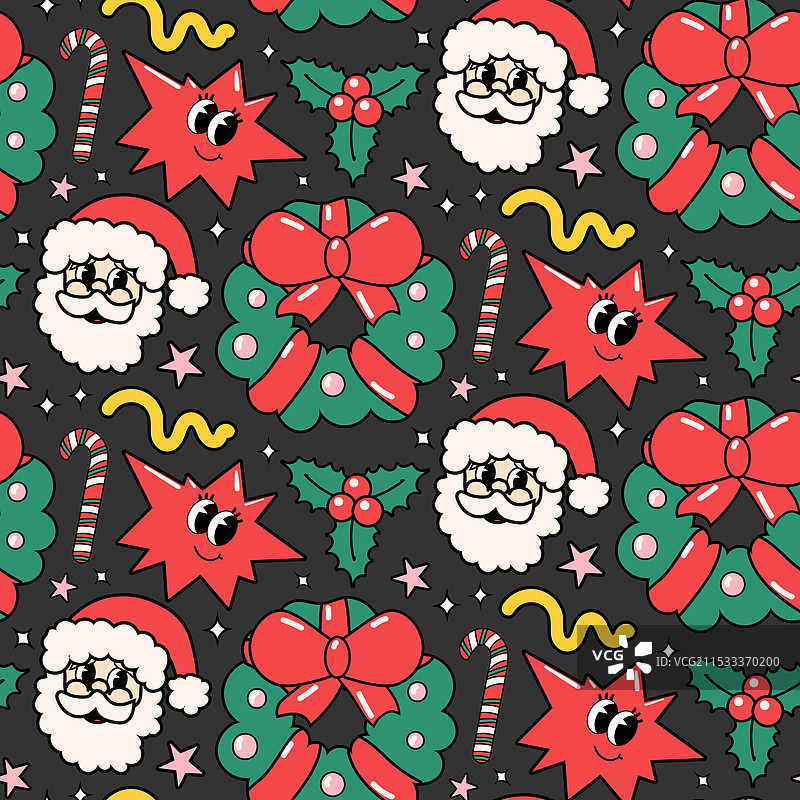 圣诞节和新年快乐的无缝图案图片素材