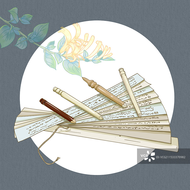 非遗贝叶经插画图片素材