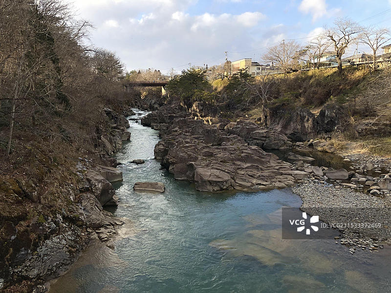 日本岩手县名胜严美溪景色图片素材