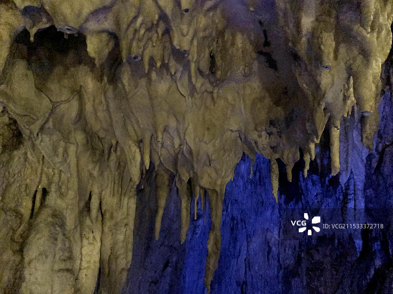 日本岩手县龙泉洞（日本三大钟乳洞之一）图片素材