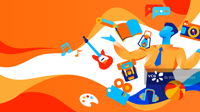 商务人物趣味元素扁平插画图片素材