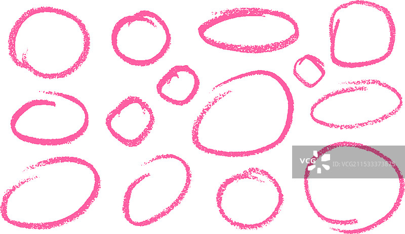 蜡笔圆形图案集粉笔涂鸦图片素材