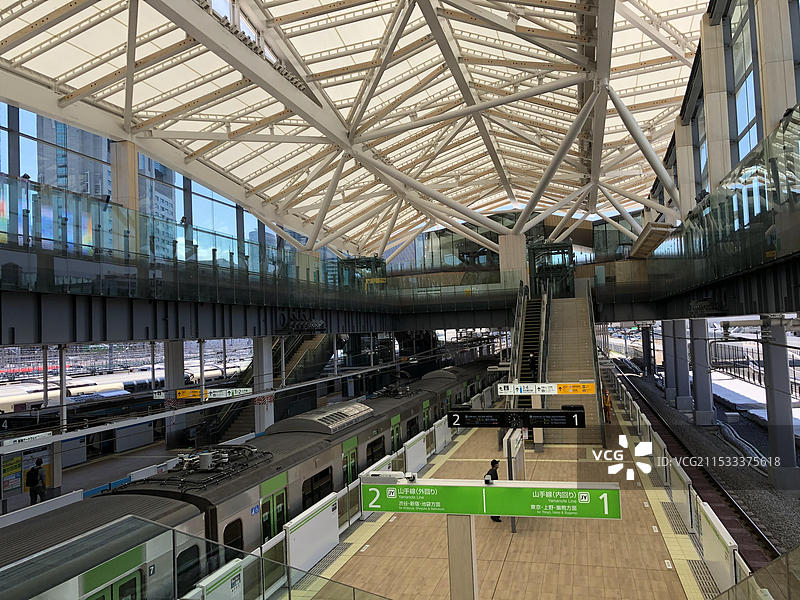 日本东京山手线无人车站（疫情期间）图片素材