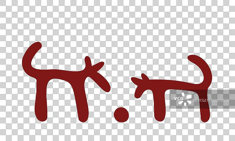 两只棒狗在看着一个圆球图片素材