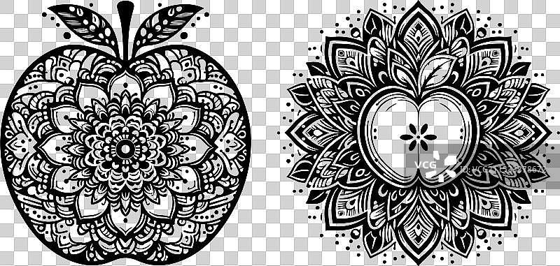 用美迪风格制作的曼陀罗花卉图案图片素材