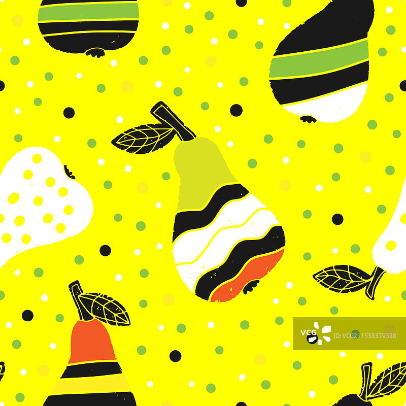 有趣的梨子无缝图案图片素材