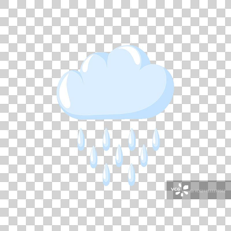 卡通风格的雨云与雨滴设计图片素材