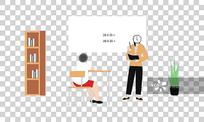 女教师在课堂上教学生图片素材