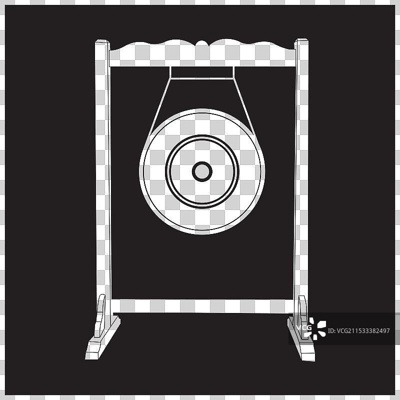 印尼传统音乐的锣图标图片素材