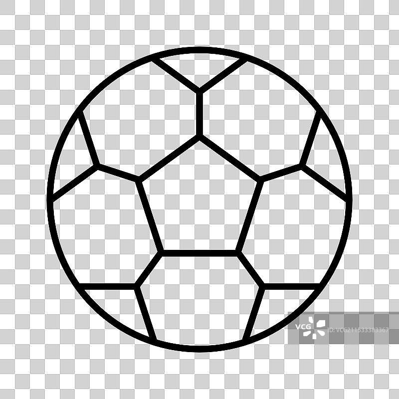 足球线条图标，可编辑的线条对象图片素材