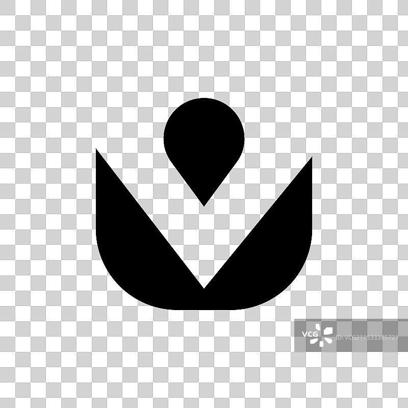 字母V与花形水滴的负空间设计图片素材