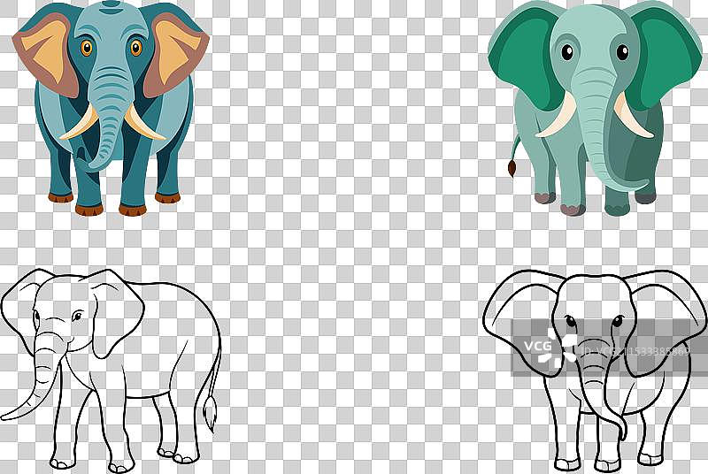 小象的剪影图片素材