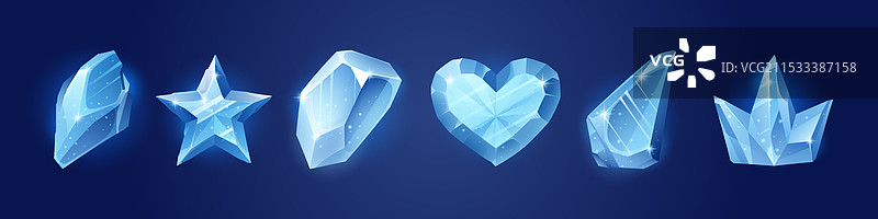 不同形状的水晶冰晶体图片素材