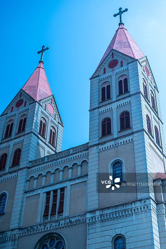 青岛圣弥厄尔大教堂图片素材